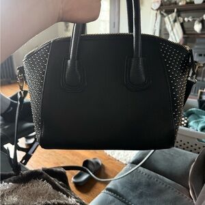 Elegant Black Studded Satchel